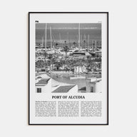 Port of Alcudia Travel B&W Poster