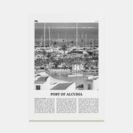 Port of Alcudia Travel B&W Poster