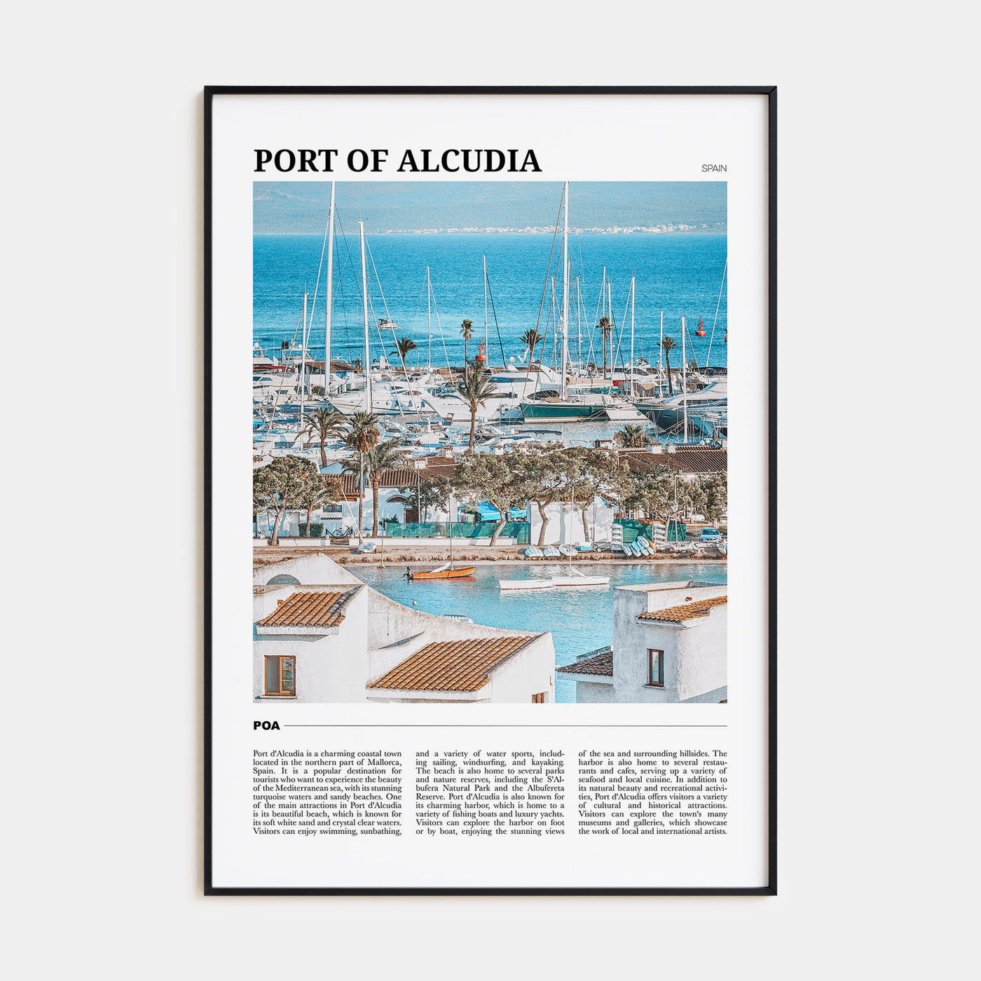 Port of Alcudia Travel Color Poster