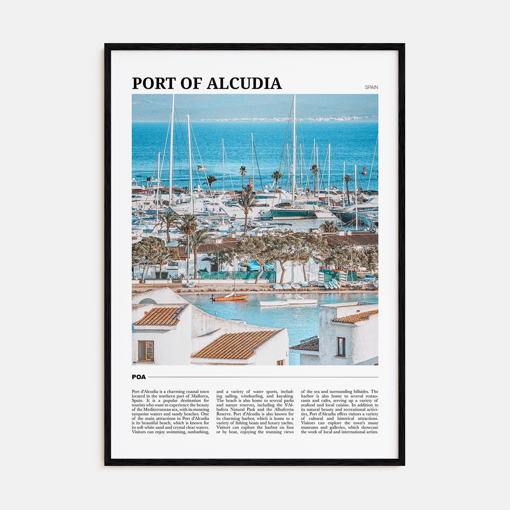 Port of Alcudia Travel Color Poster