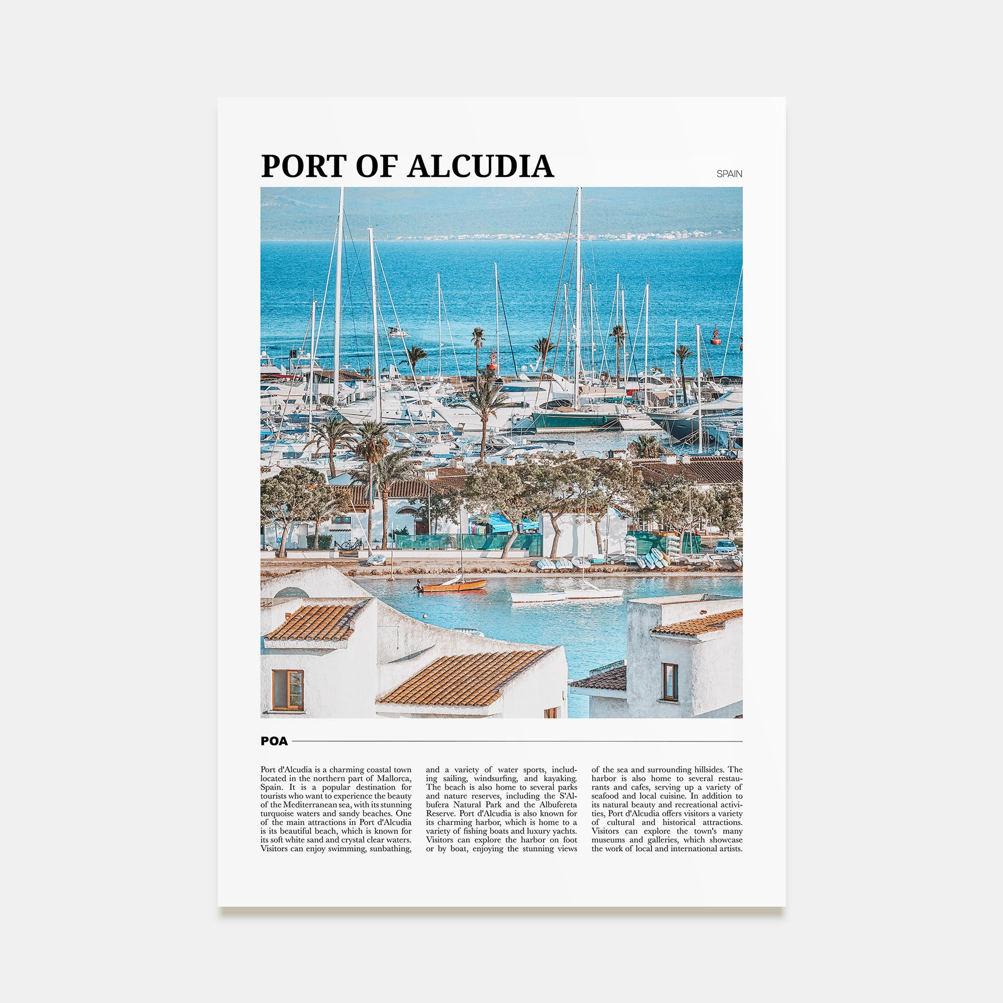 Port of Alcudia Travel Color Poster
