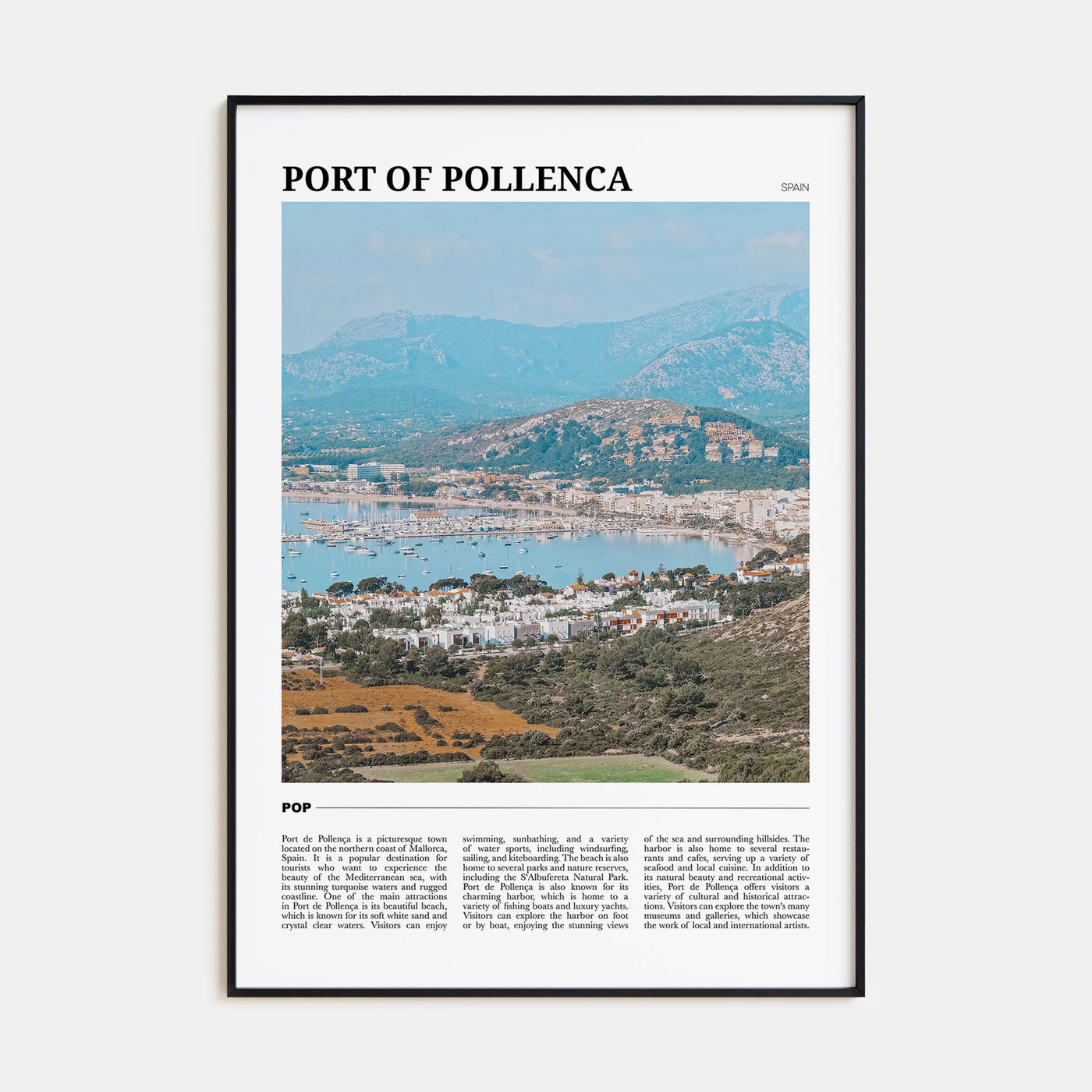 Port of Pollenca Travel Color Poster