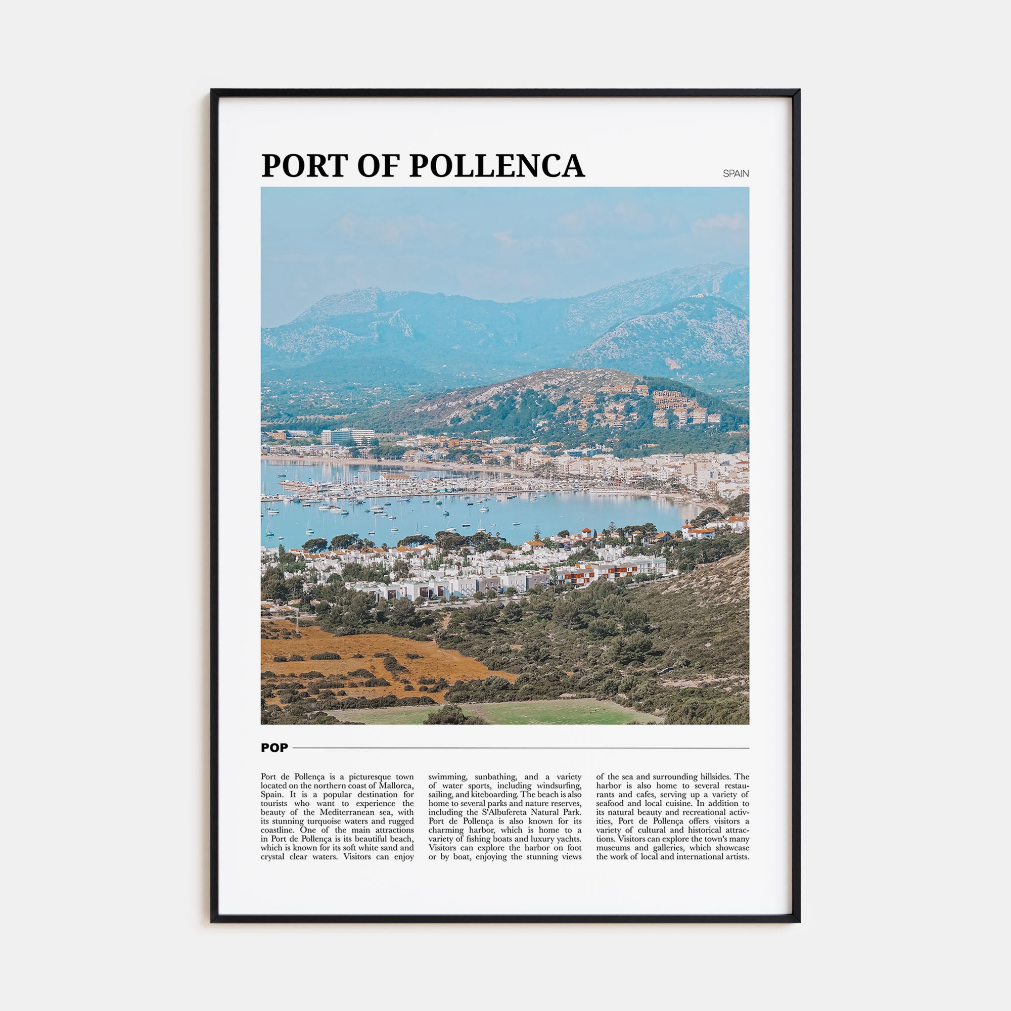 Port of Pollenca Travel Color Poster
