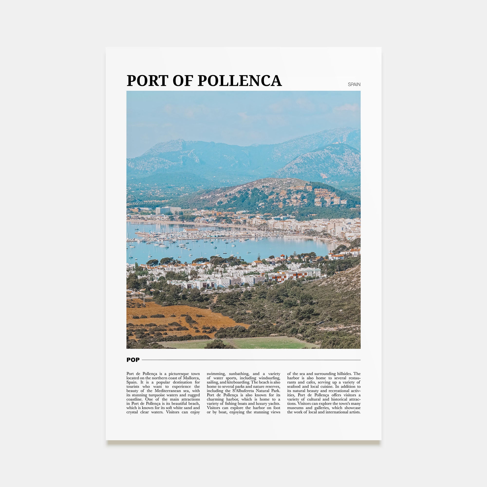 Port of Pollenca Travel Color Poster
