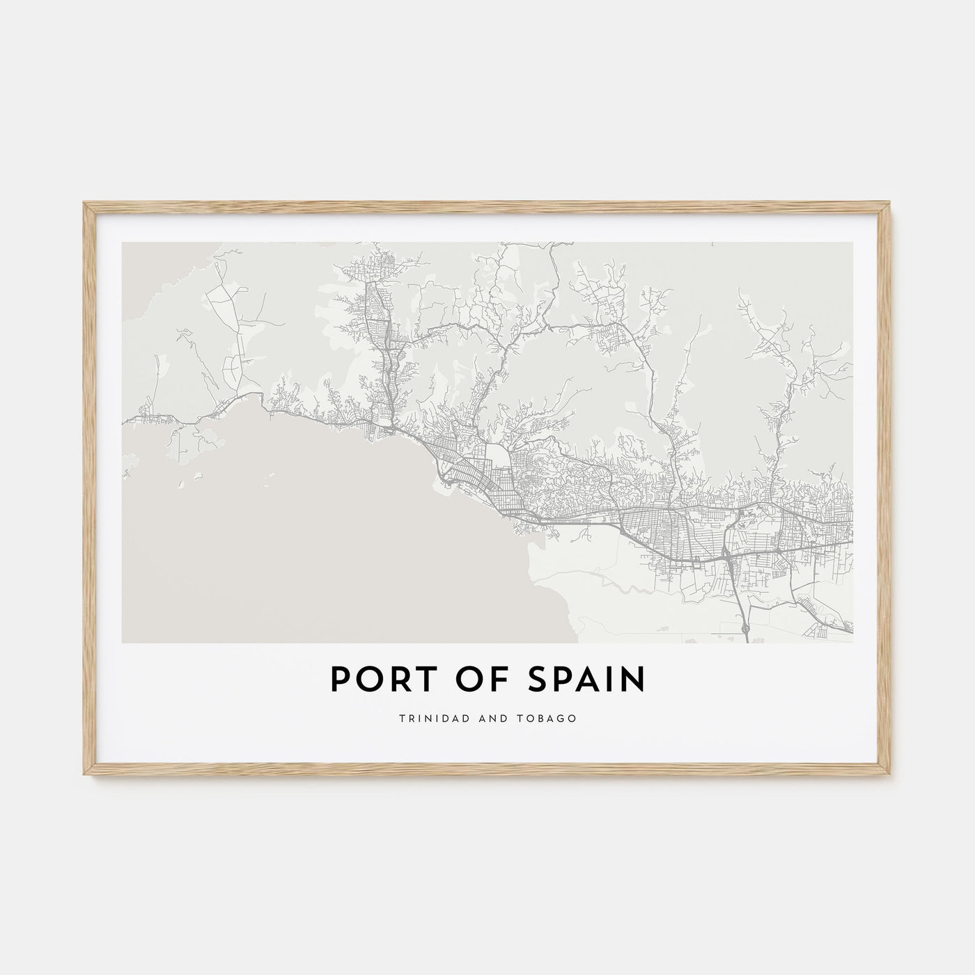 Port of Spain Map Landscape Poster