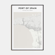 Port of Spain Map Portrait Poster