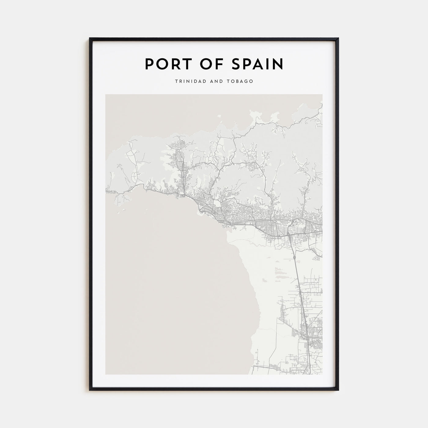 Port of Spain Map Portrait Poster