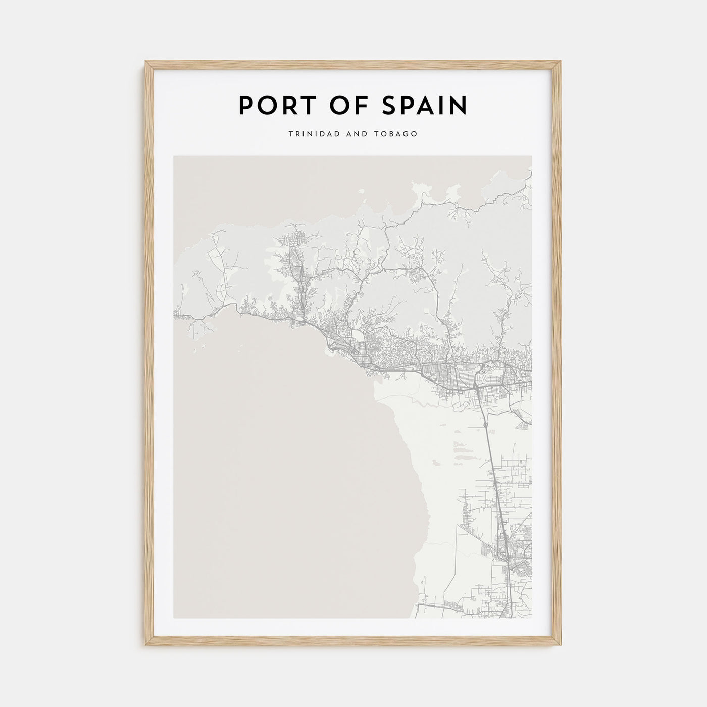 Port of Spain Map Portrait Poster