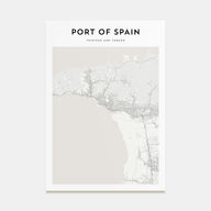 Port of Spain Map Portrait Poster