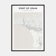 Port of Spain Map Portrait Poster