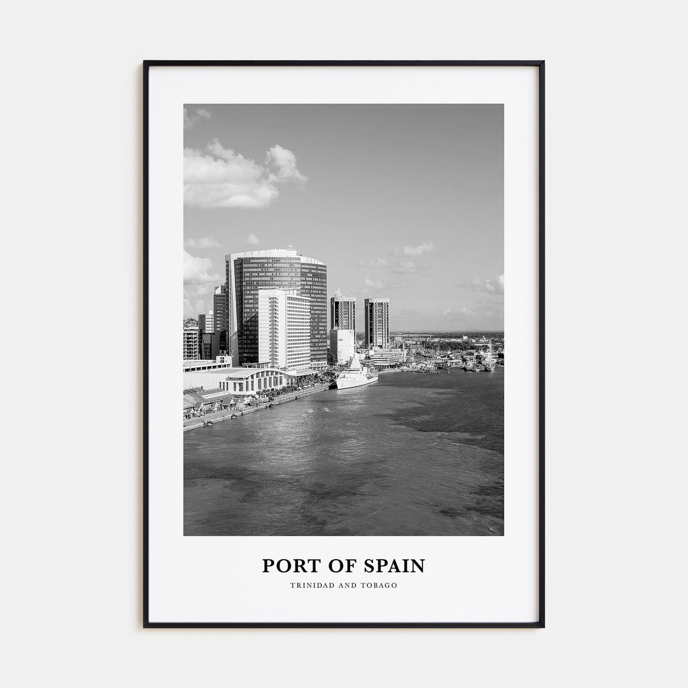 Port of Spain Portrait B&W Poster