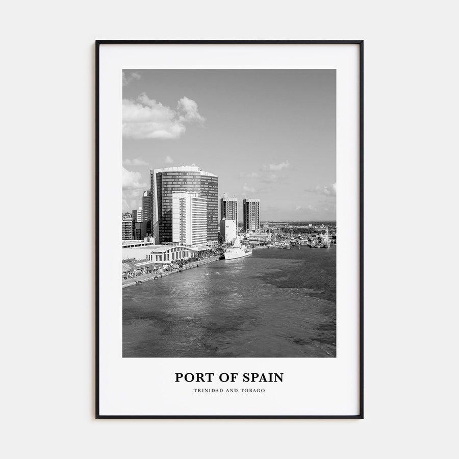Port of Spain Portrait B&W Poster