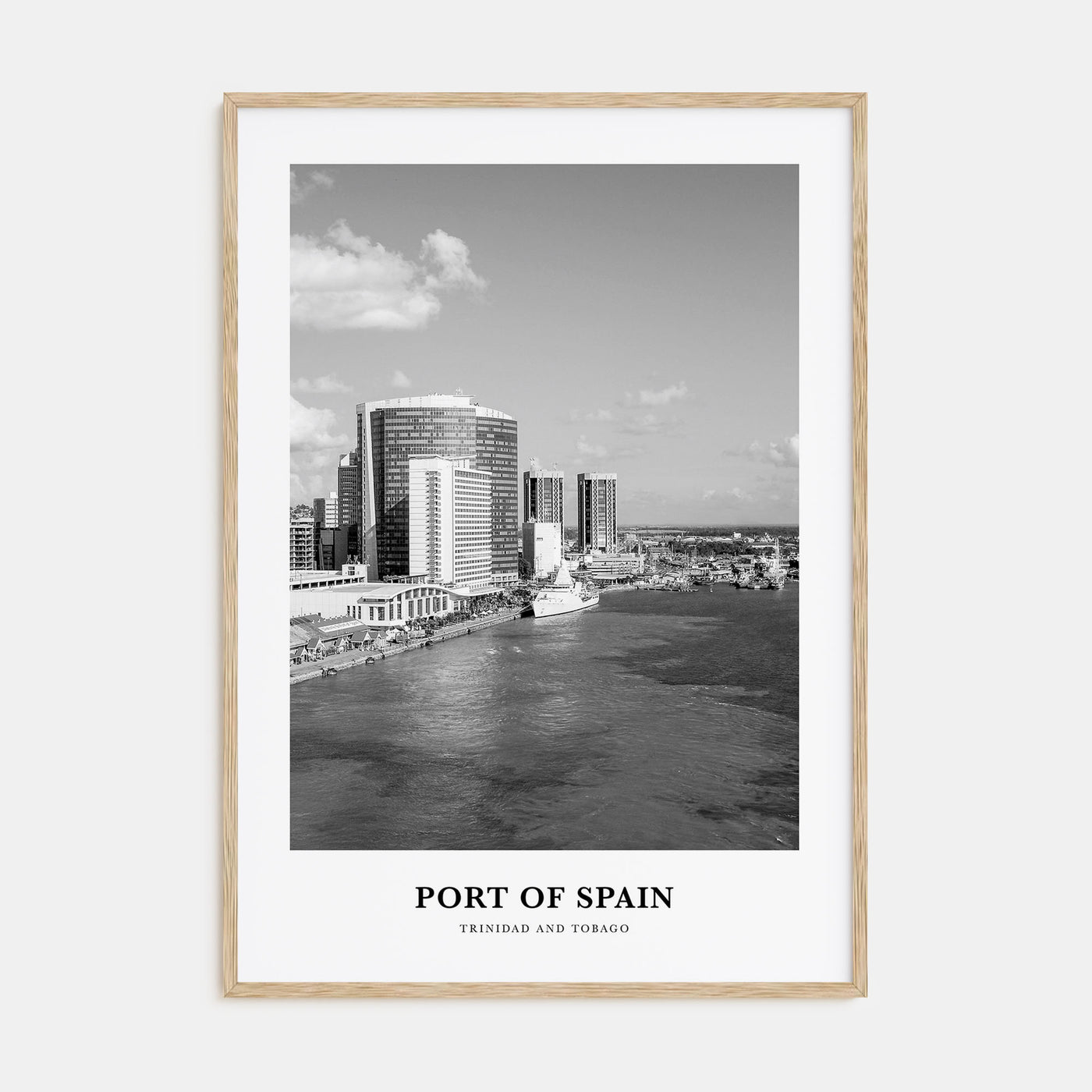 Port of Spain Portrait B&W Poster
