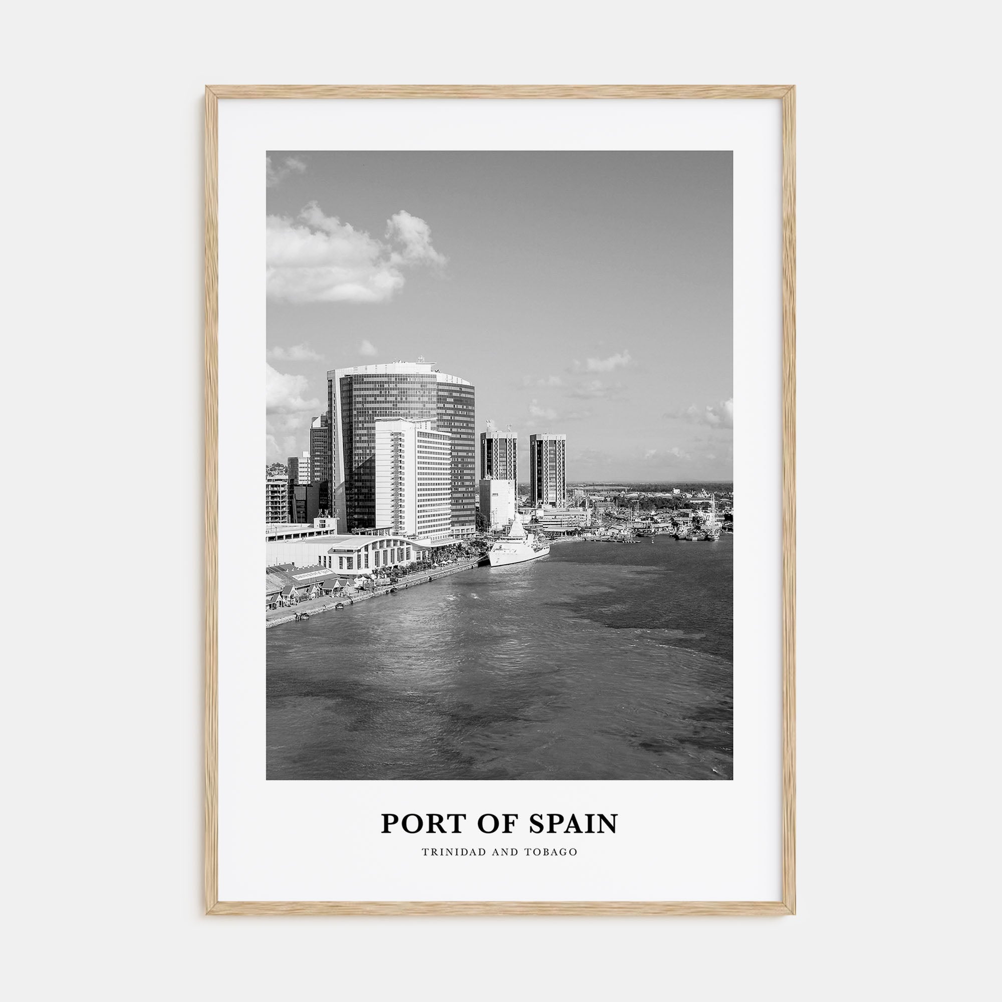 Port of Spain Portrait B&W Poster