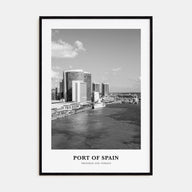 Port of Spain Portrait B&W Poster