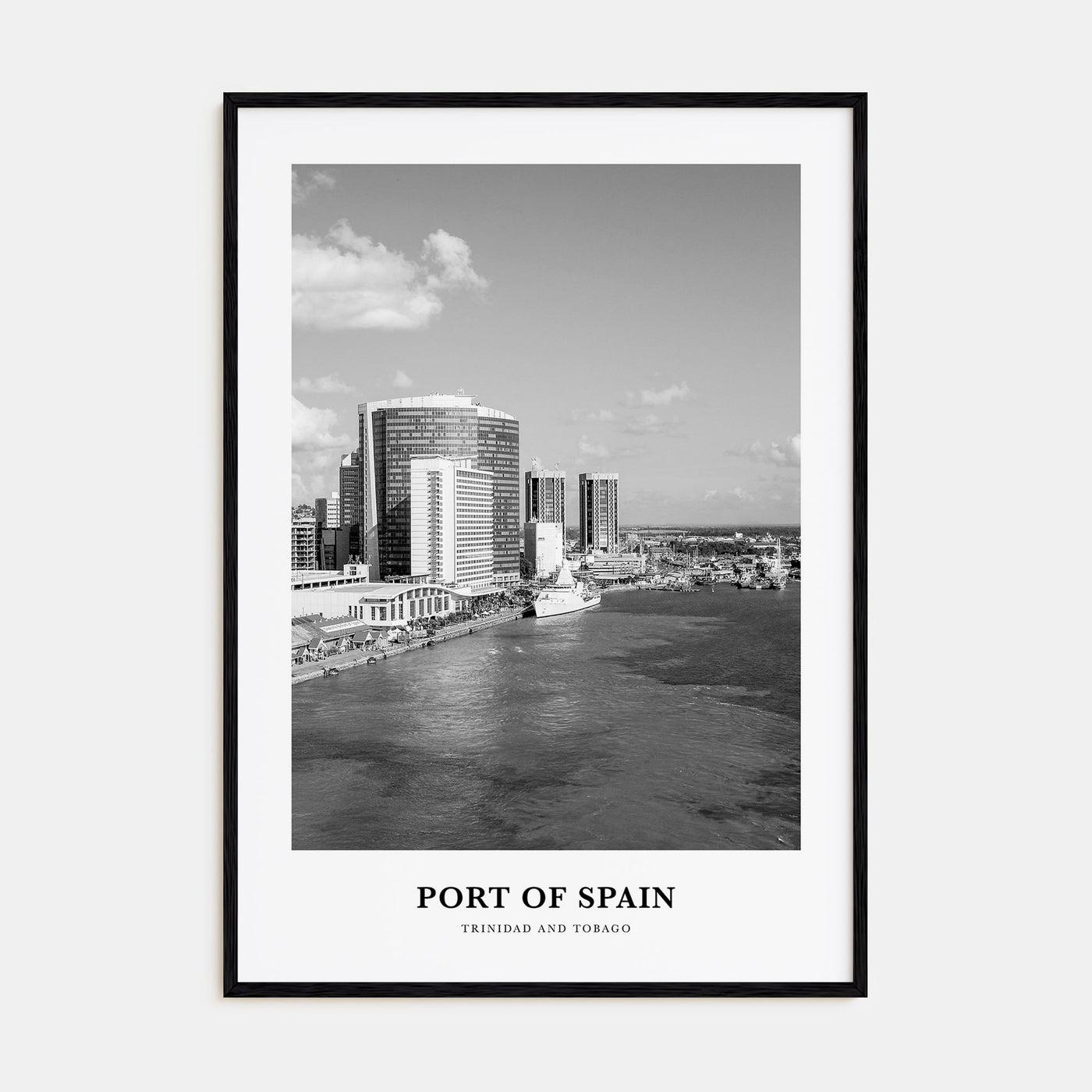 Port of Spain Portrait B&W Poster