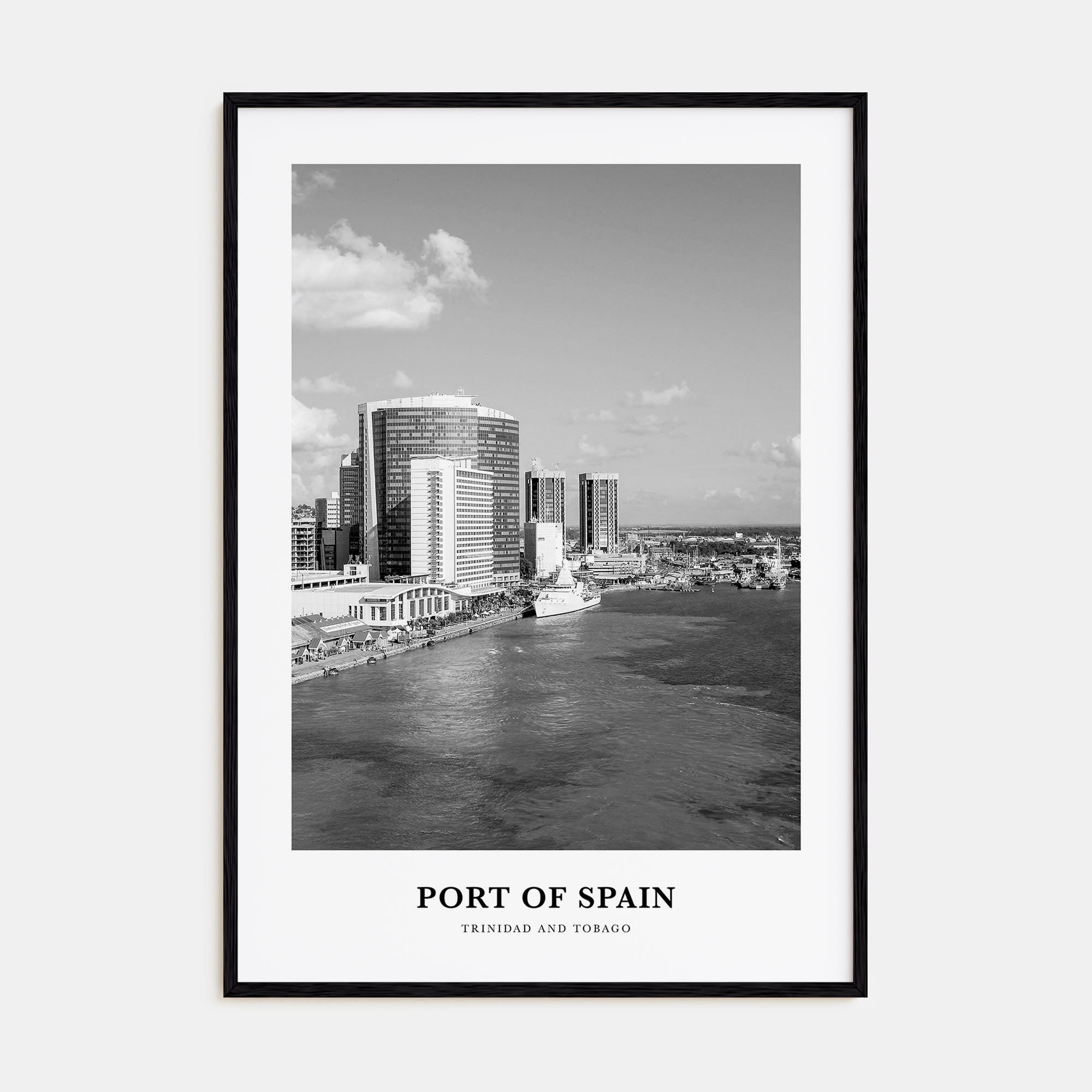Port of Spain Portrait B&W Poster