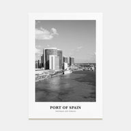 Port of Spain Portrait B&W Poster