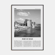 Port of Spain Travel B&W Poster