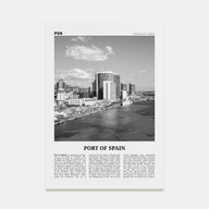 Port of Spain Travel B&W Poster