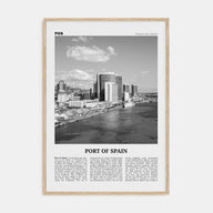 Port of Spain Travel B&W Poster