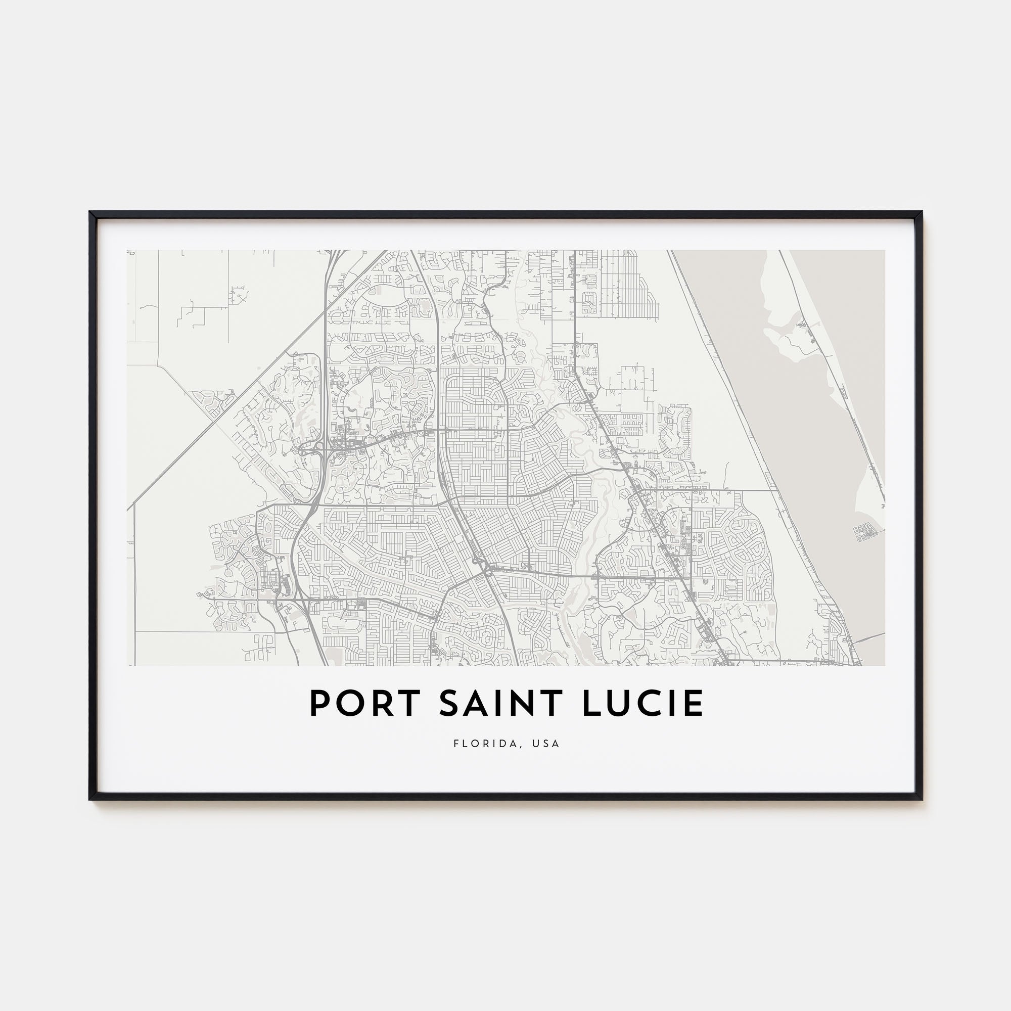 Port St. Lucie Map Landscape Poster
