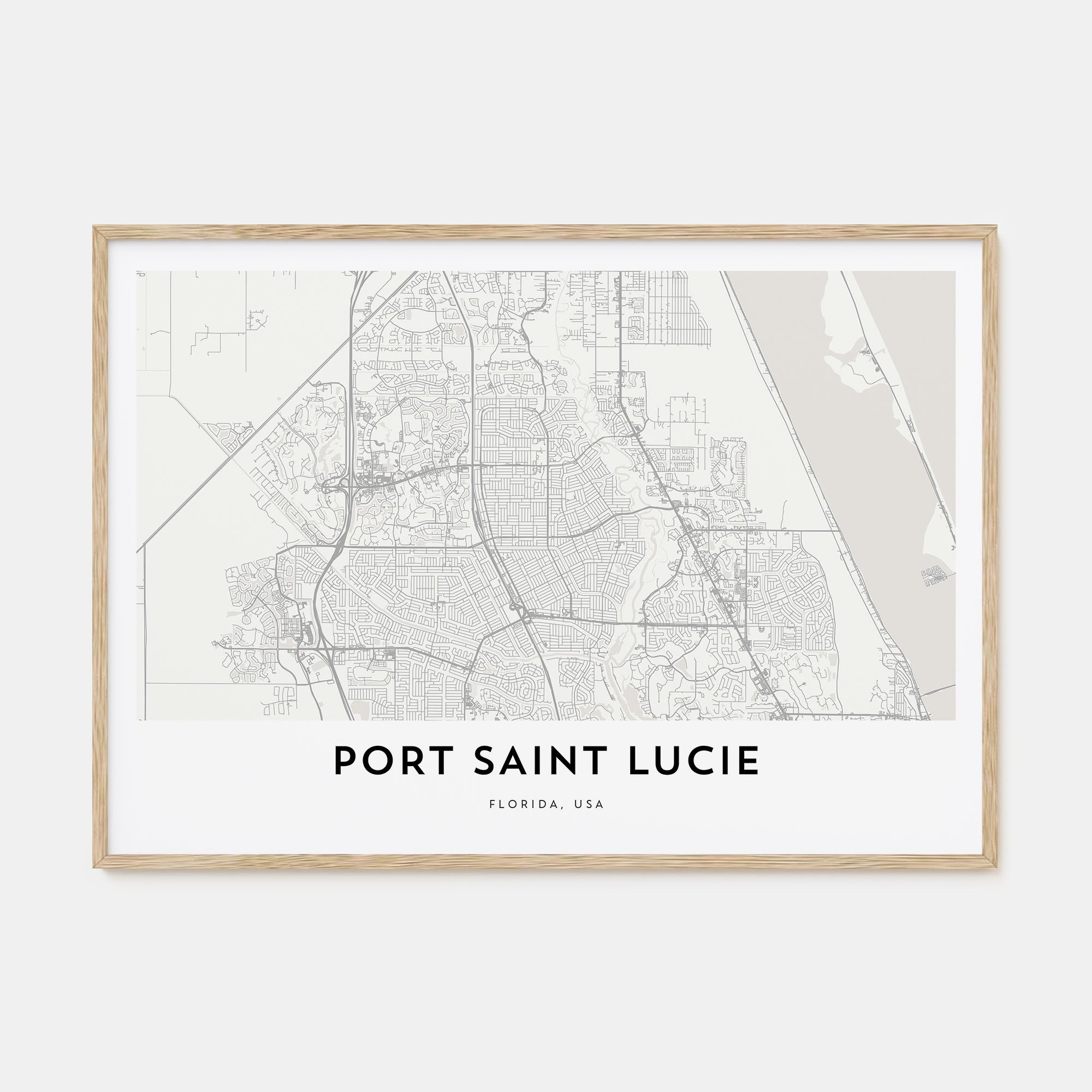 Port St. Lucie Map Landscape Poster