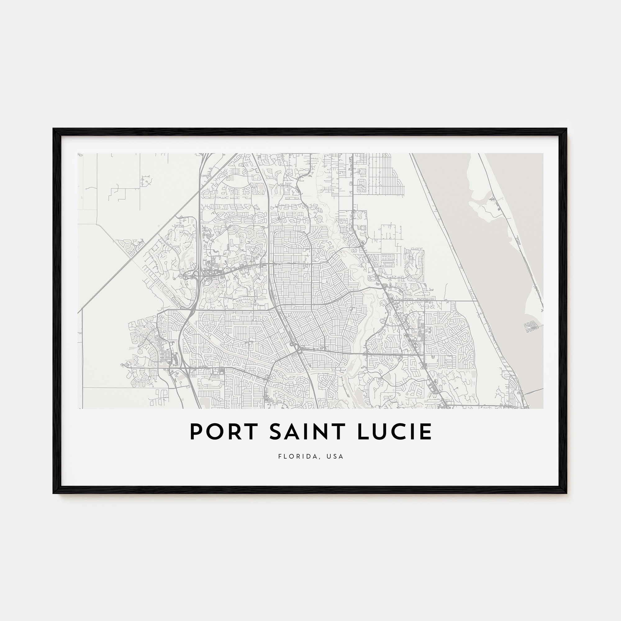 Port St. Lucie Map Landscape Poster