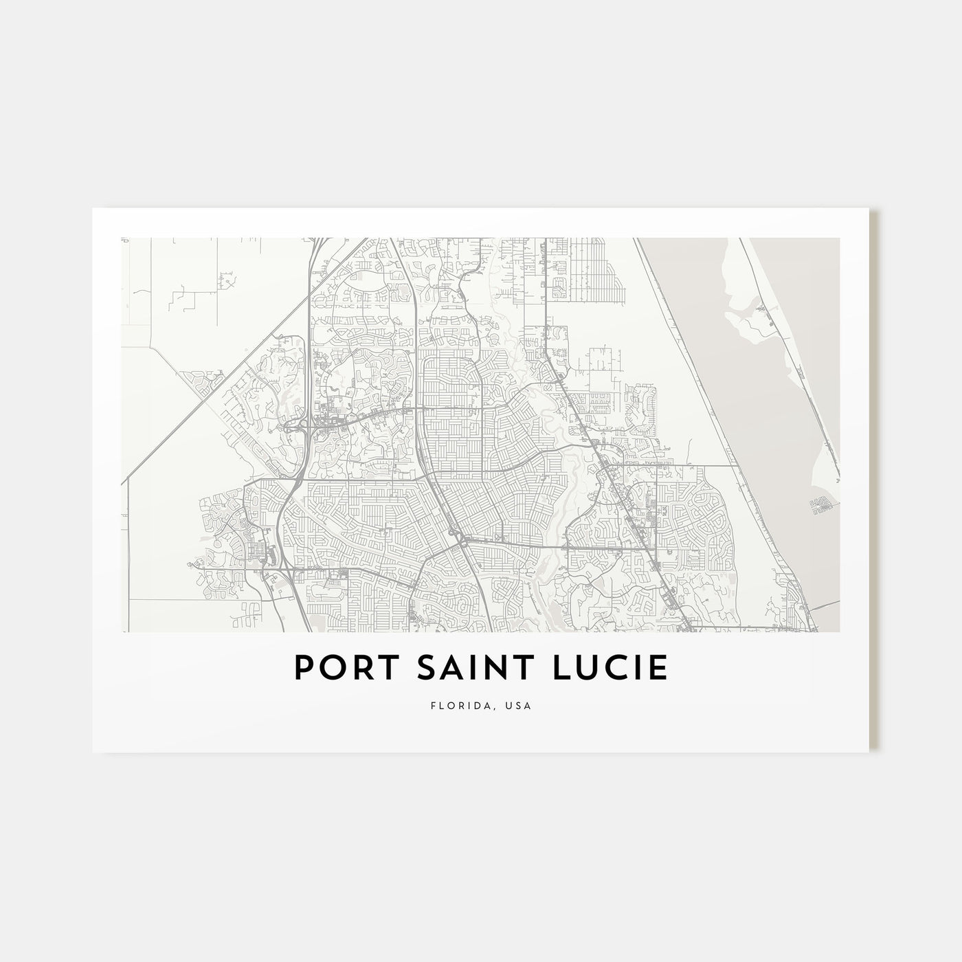 Port St. Lucie Map Landscape Poster