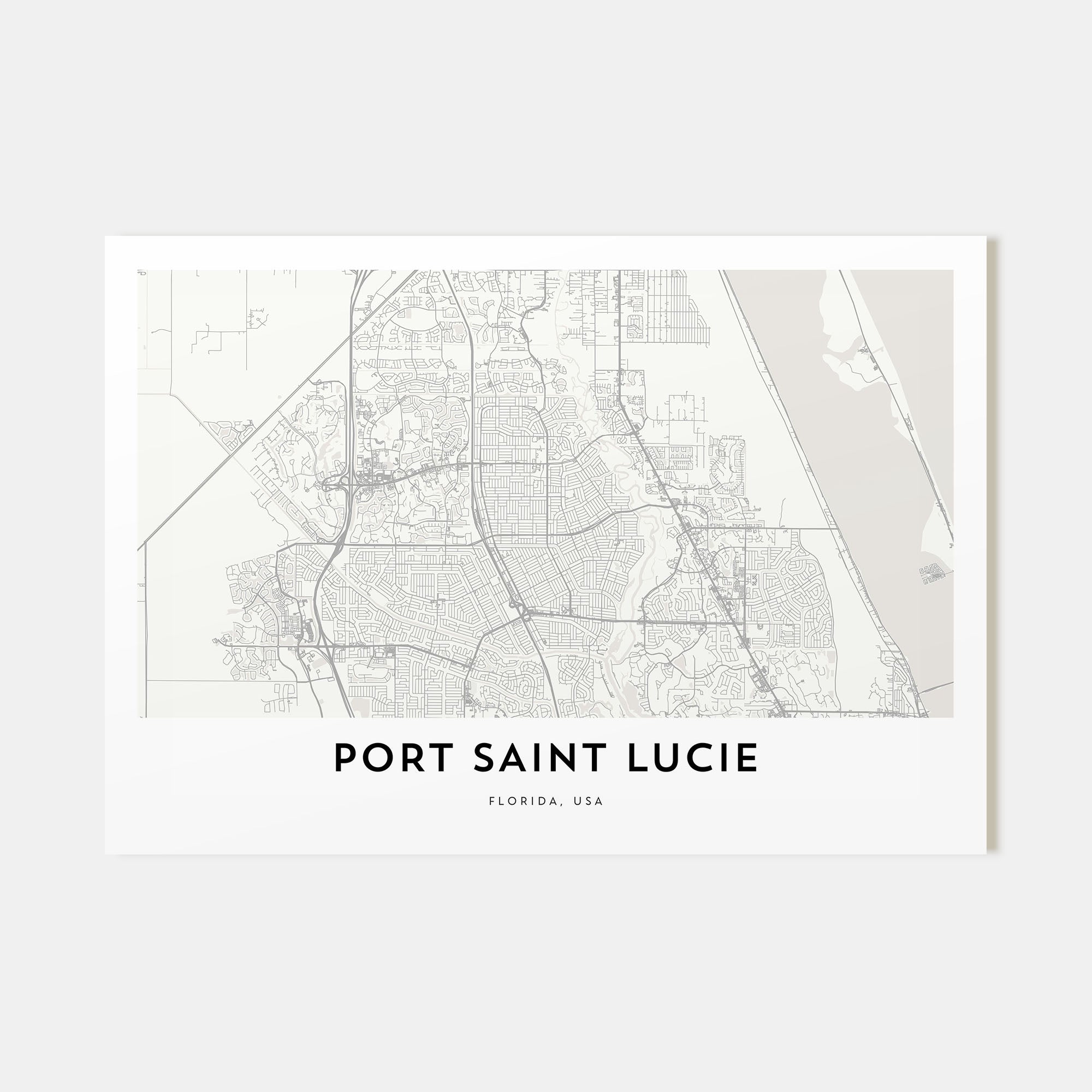 Port St. Lucie Map Landscape Poster