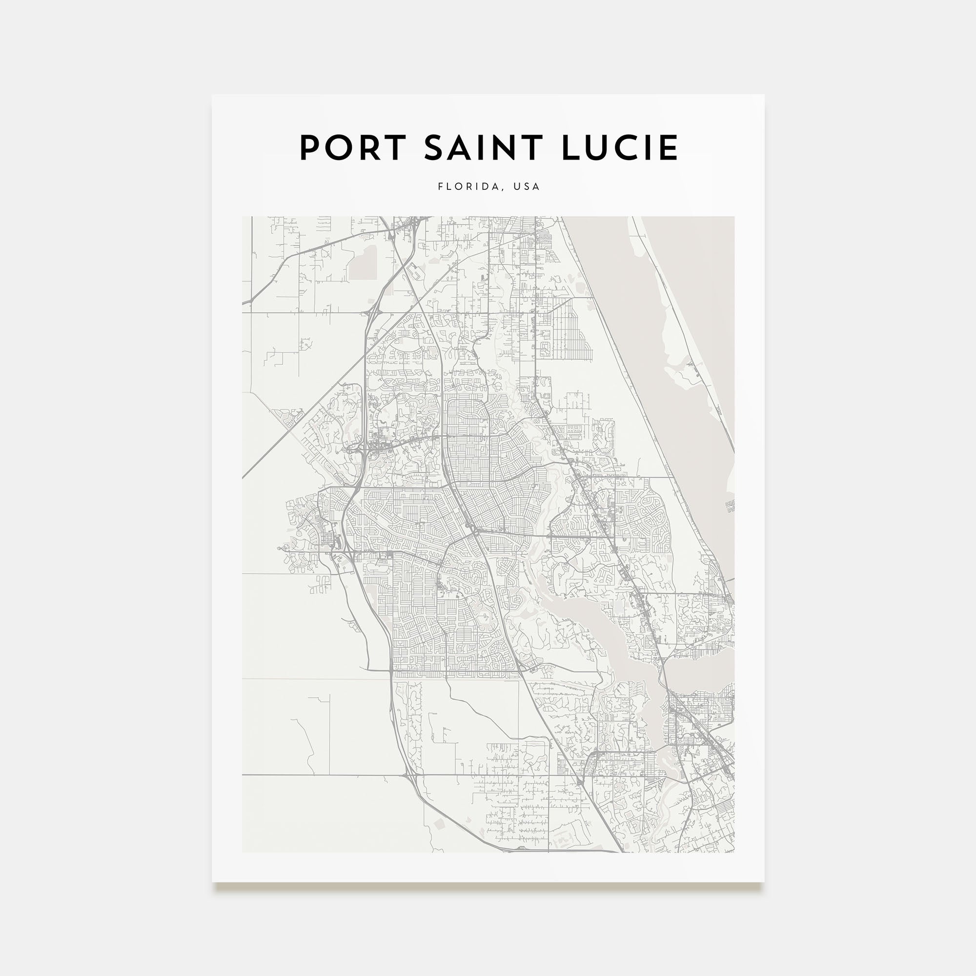Port St. Lucie Map Portrait Poster