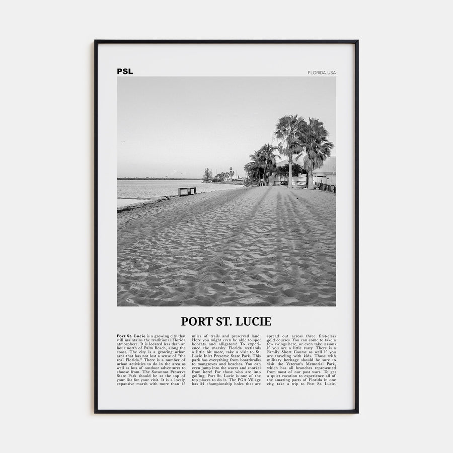 Port St. Lucie Travel B&W Poster