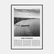 Port Stephens Travel B&W Poster