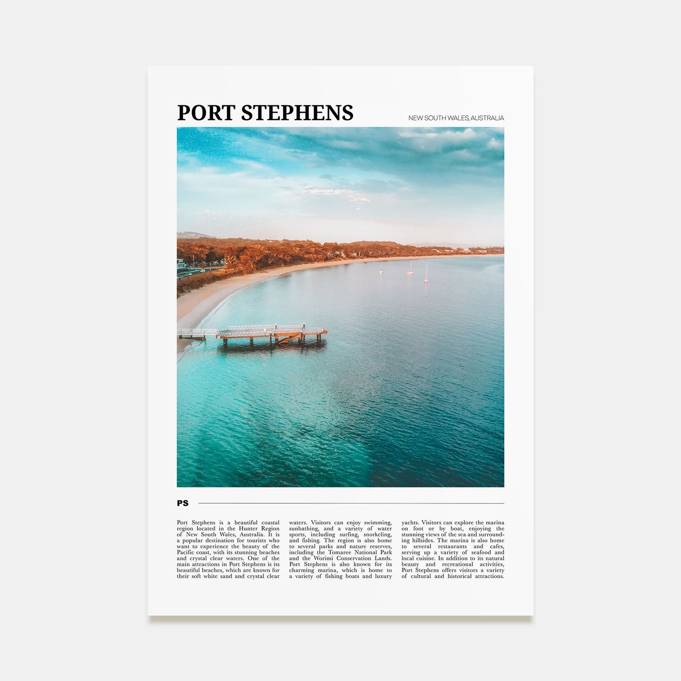 Port Stephens Travel Color Poster