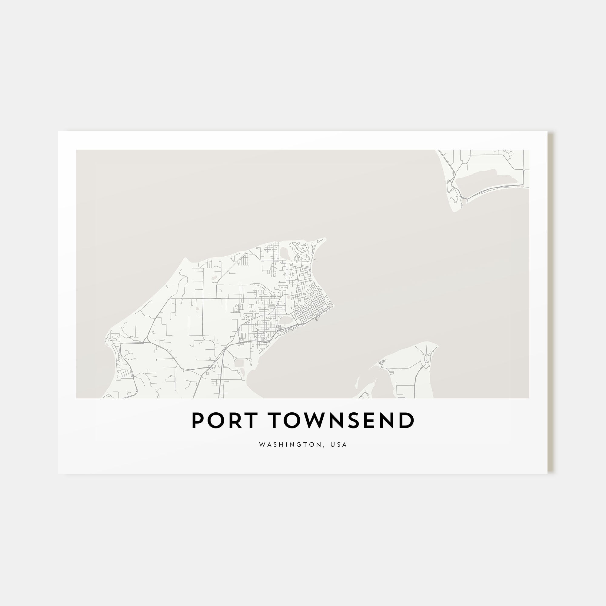 Port Townsend Map Landscape Poster