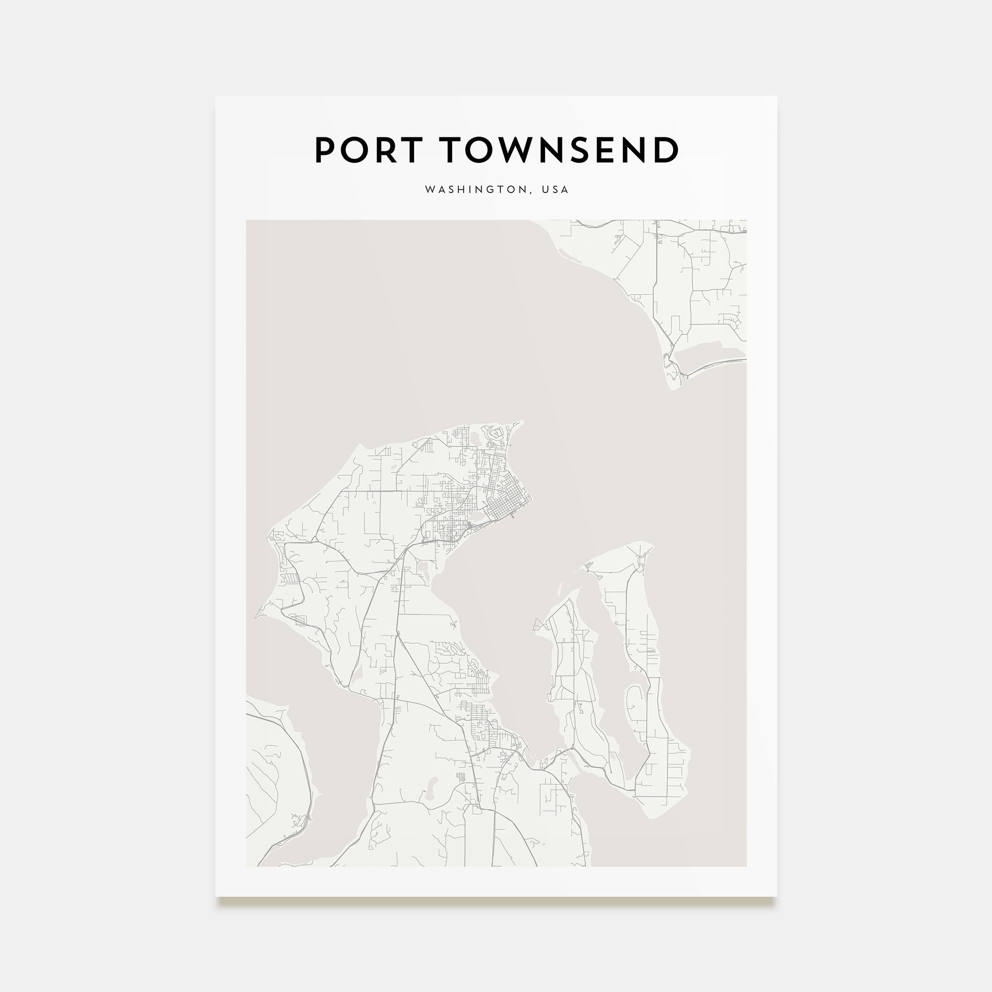 Port Townsend Map Portrait Poster