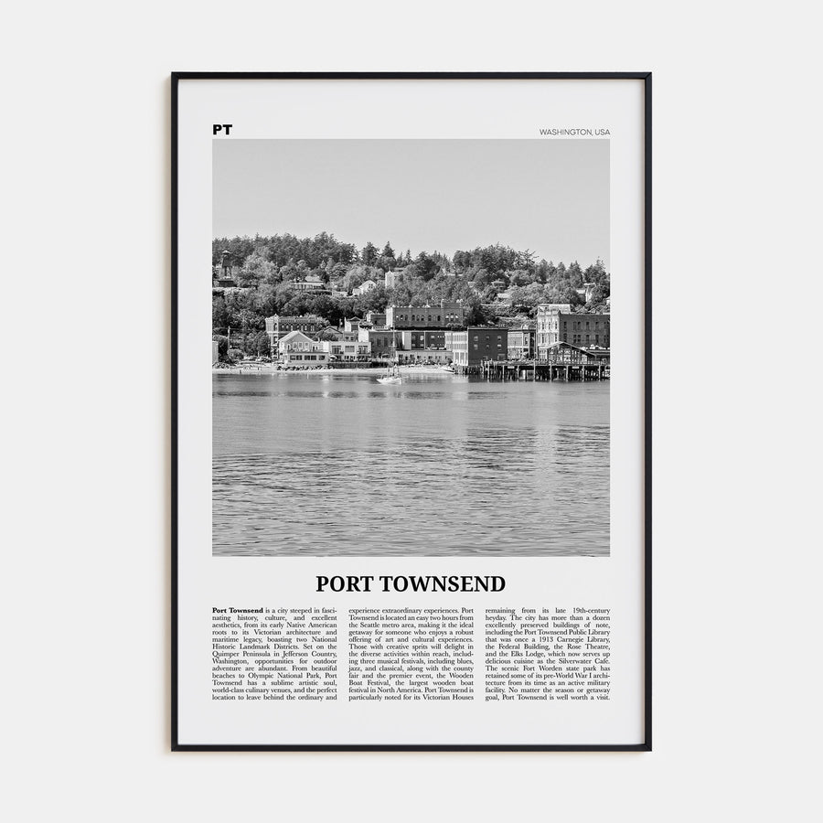 Port Townsend Travel B&W Poster