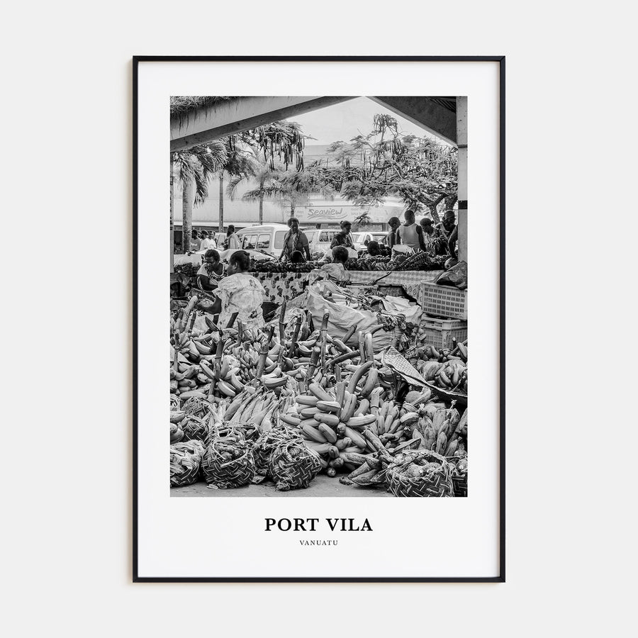 Port Vila Portrait B&W Poster