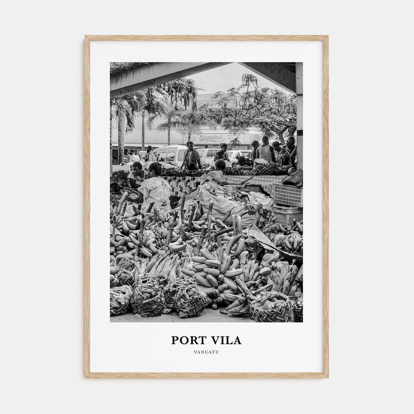 Port Vila Portrait B&W Poster
