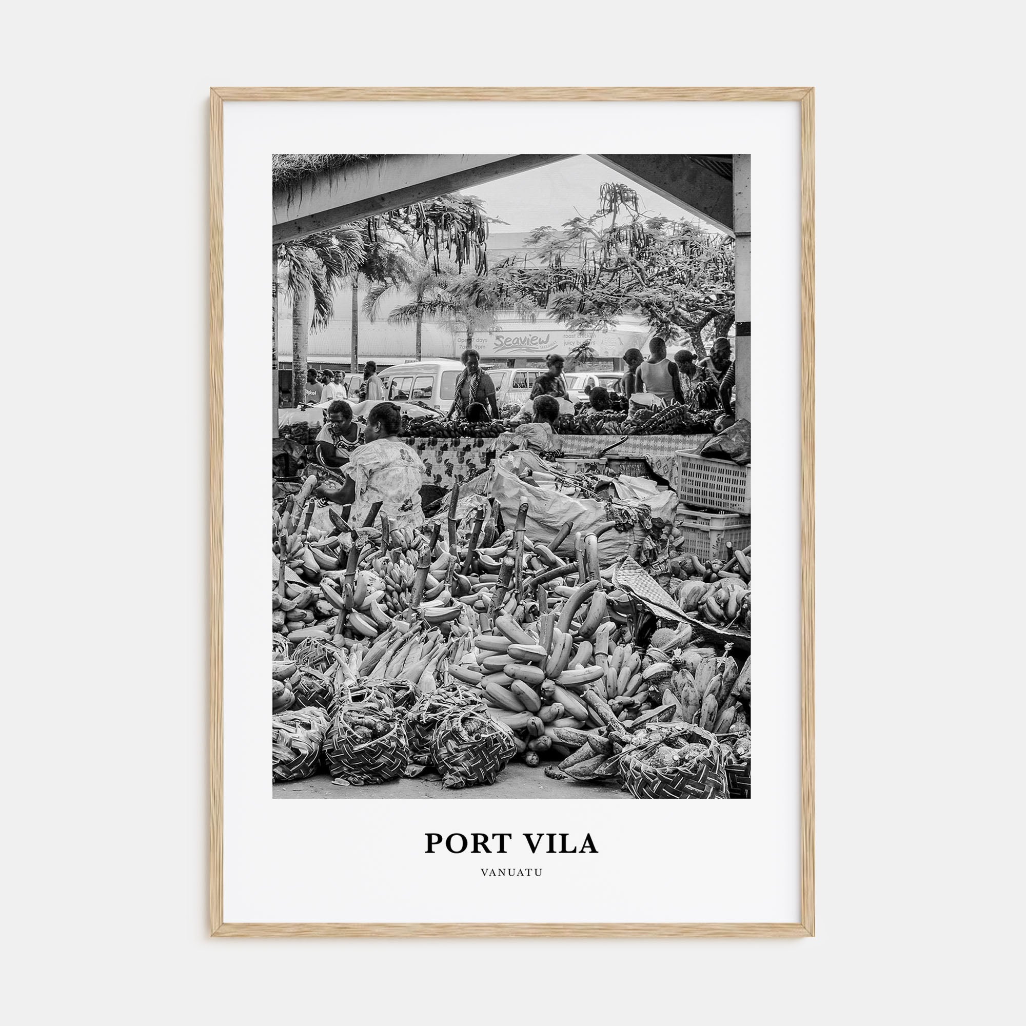 Port Vila Portrait B&W Poster