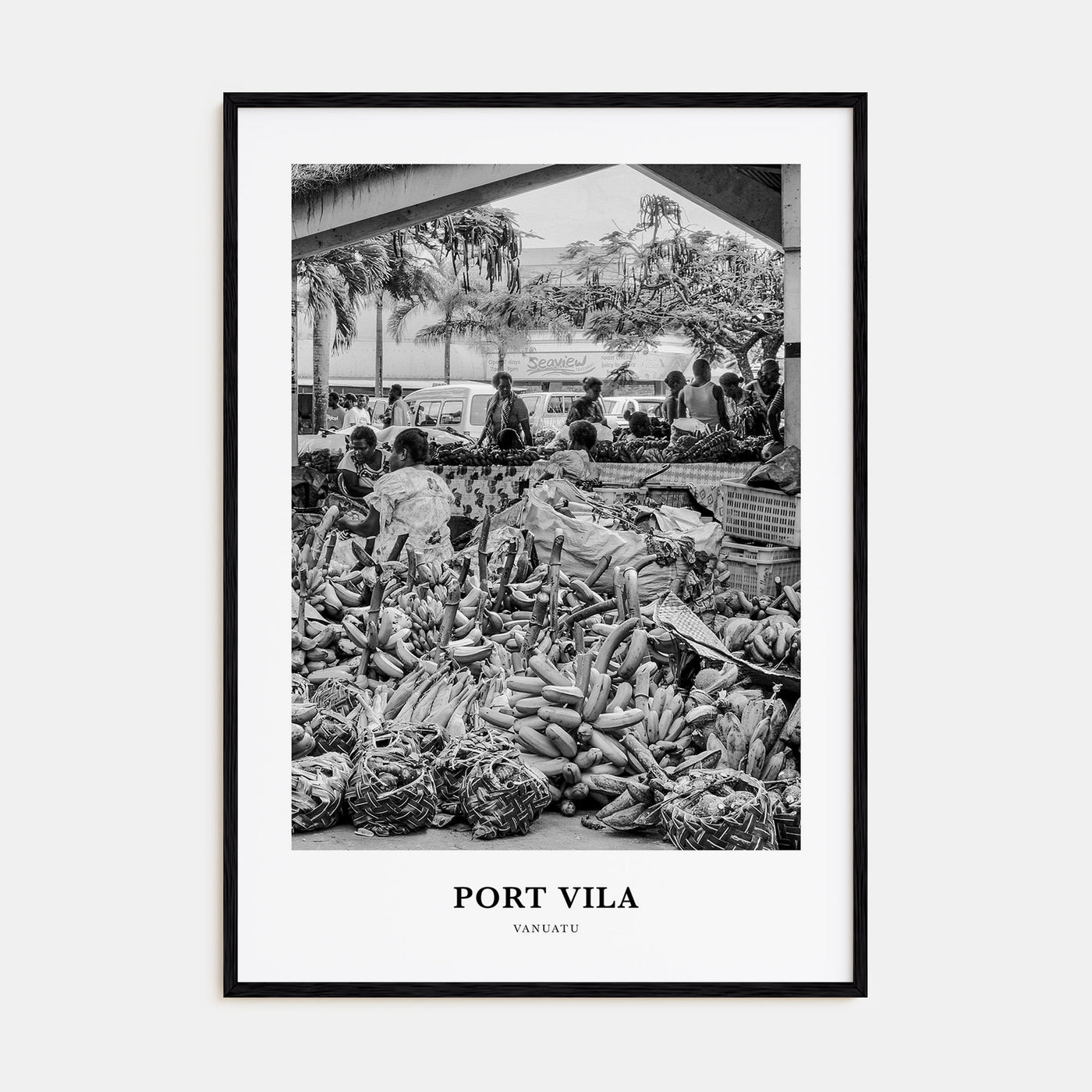 Port Vila Portrait B&W Poster