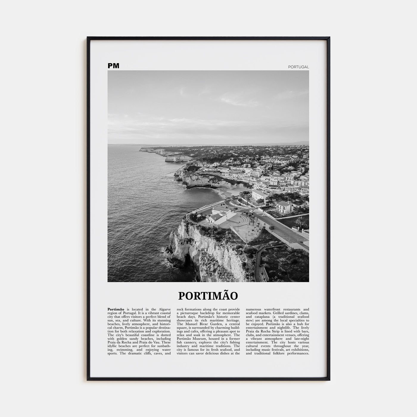 Portimão Travel B&W Poster