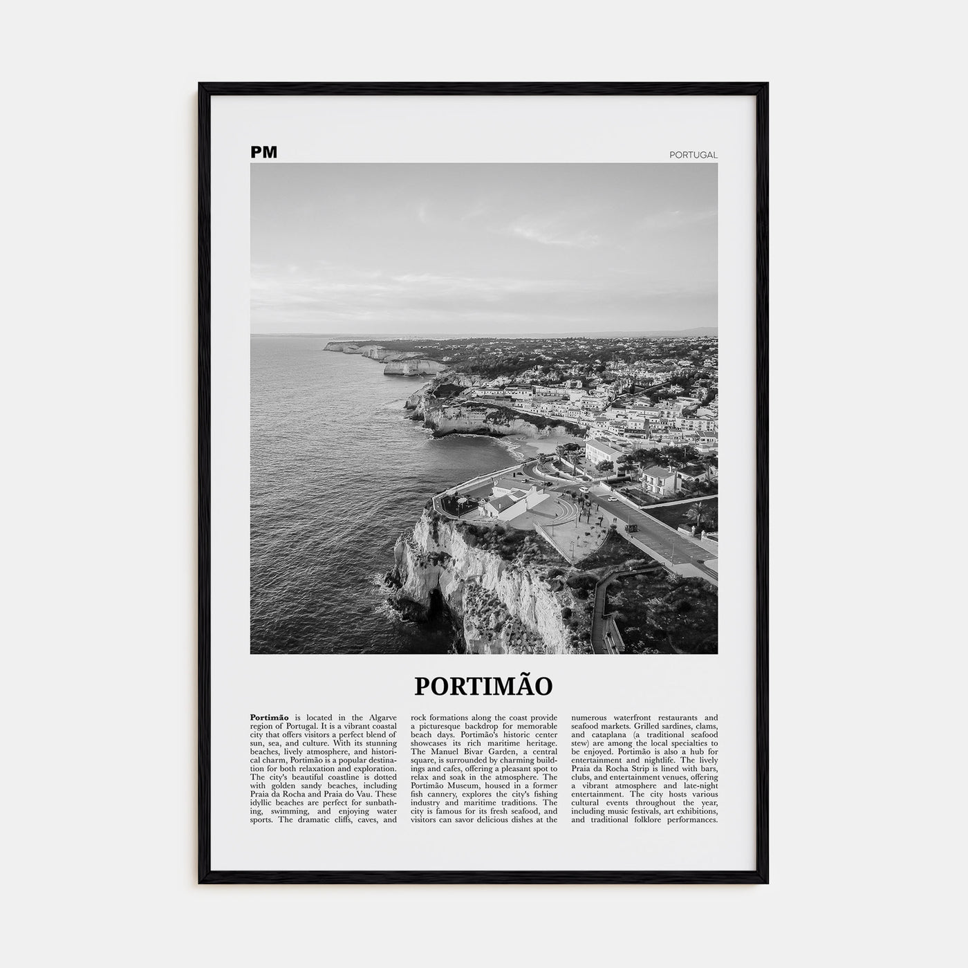 Portimão Travel B&W Poster