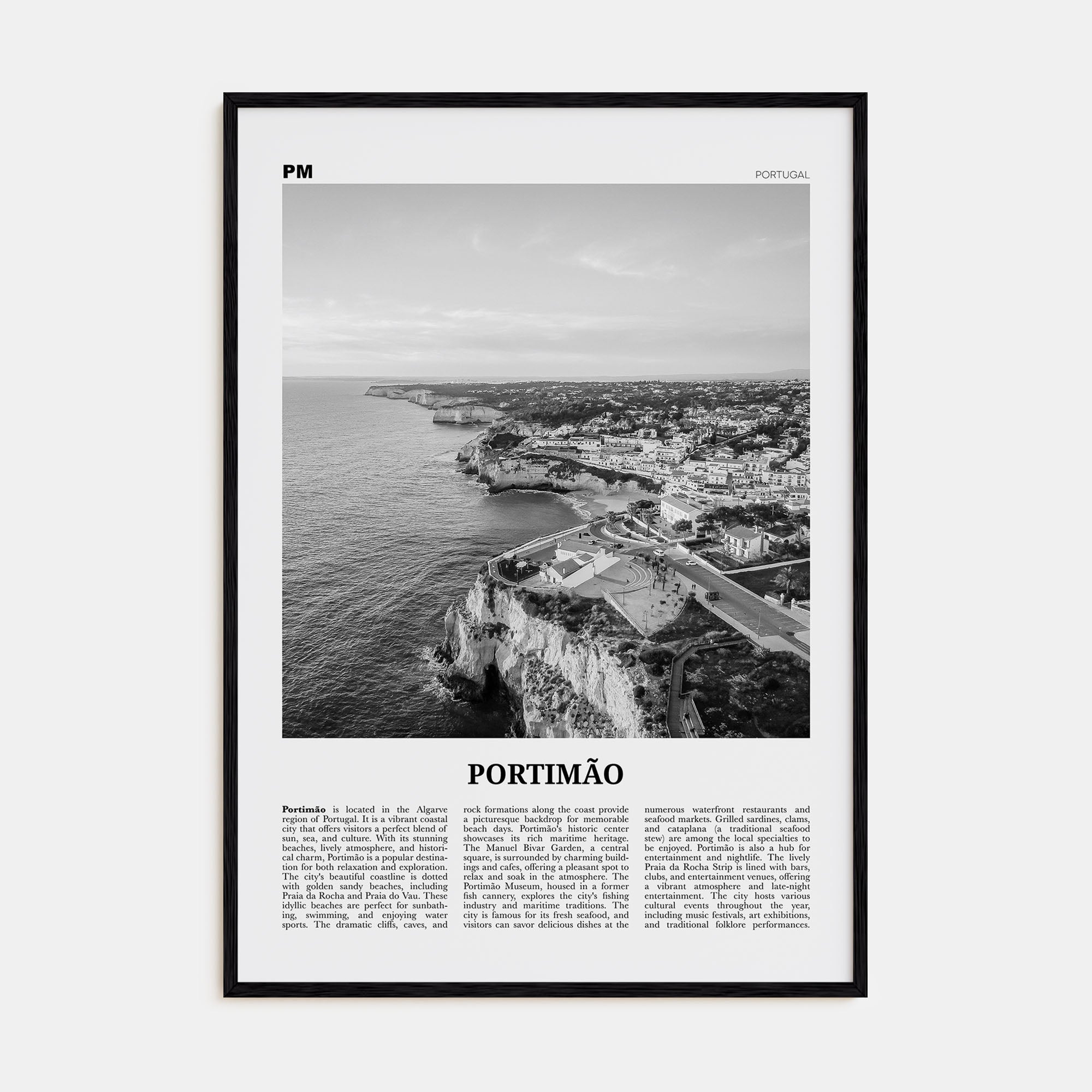 Portimão Travel B&W Poster