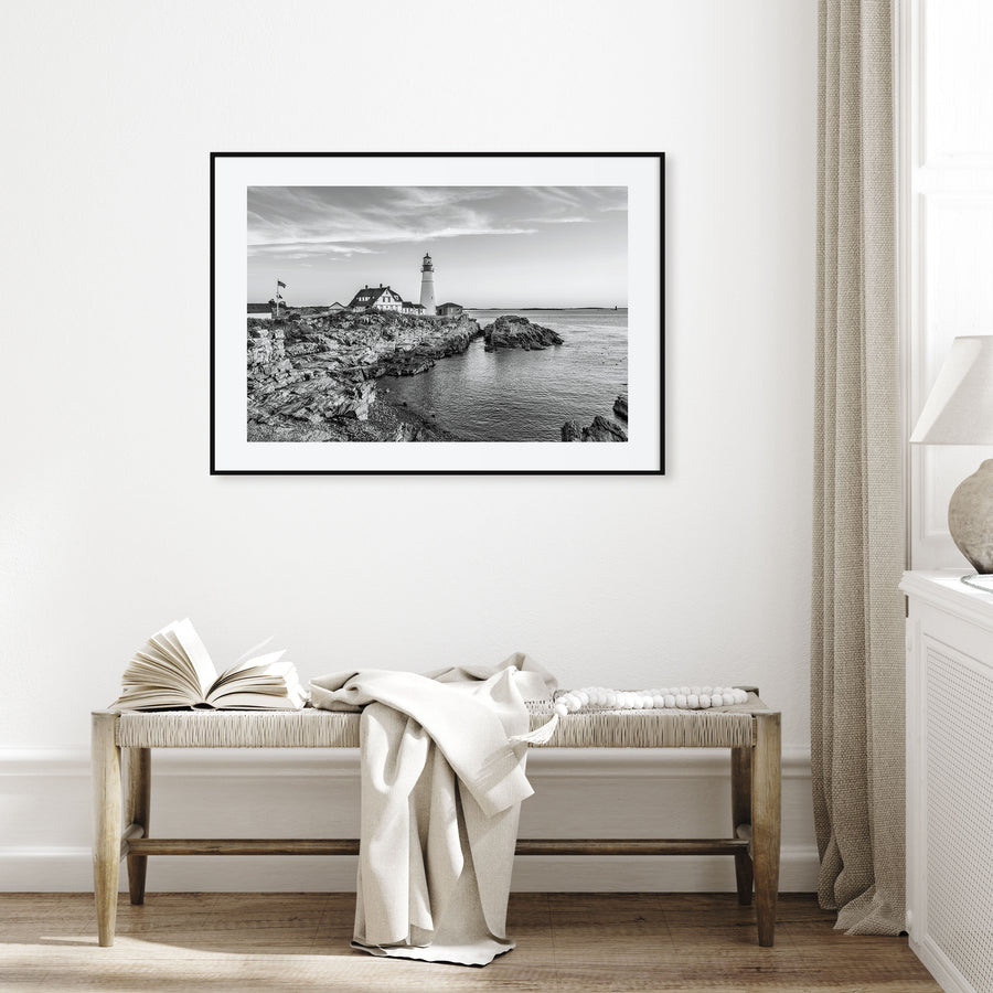Portland, Maine Landscape B&W Poster