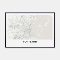 Portland, Maine Map Landscape Poster