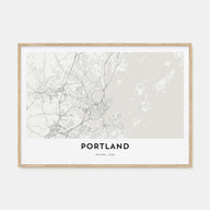 Portland, Maine Map Landscape Poster