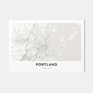 Portland, Maine Map Landscape Poster