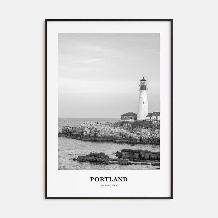 Portland, Maine Portrait B&W Poster