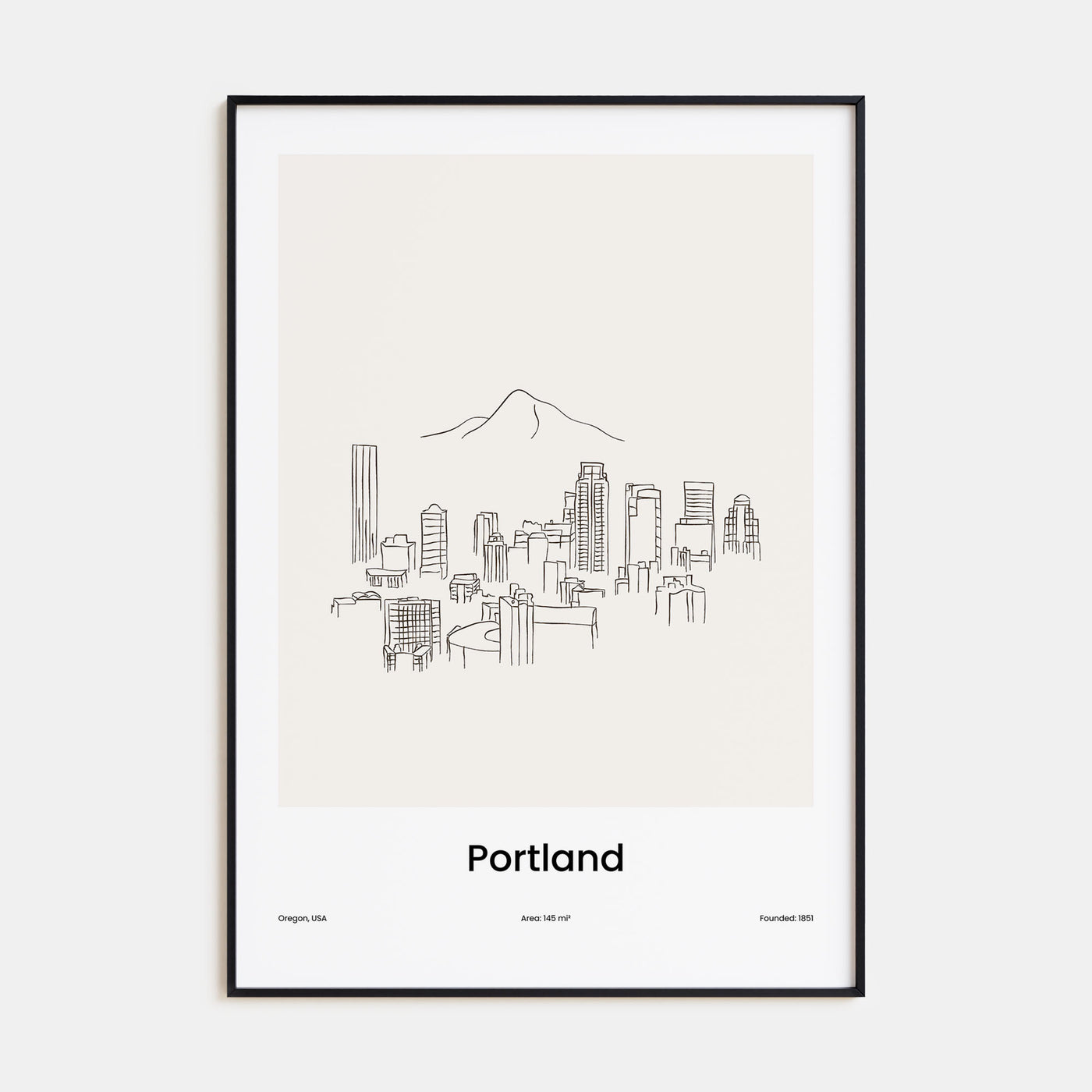 Portland, Oregon Drawn Poster